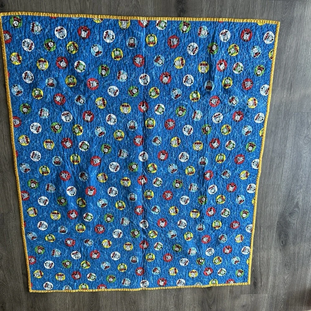Thomas Tank Engine Train Baby Toddler Blanket Comforter Quilt 37x42 Vintage GUC